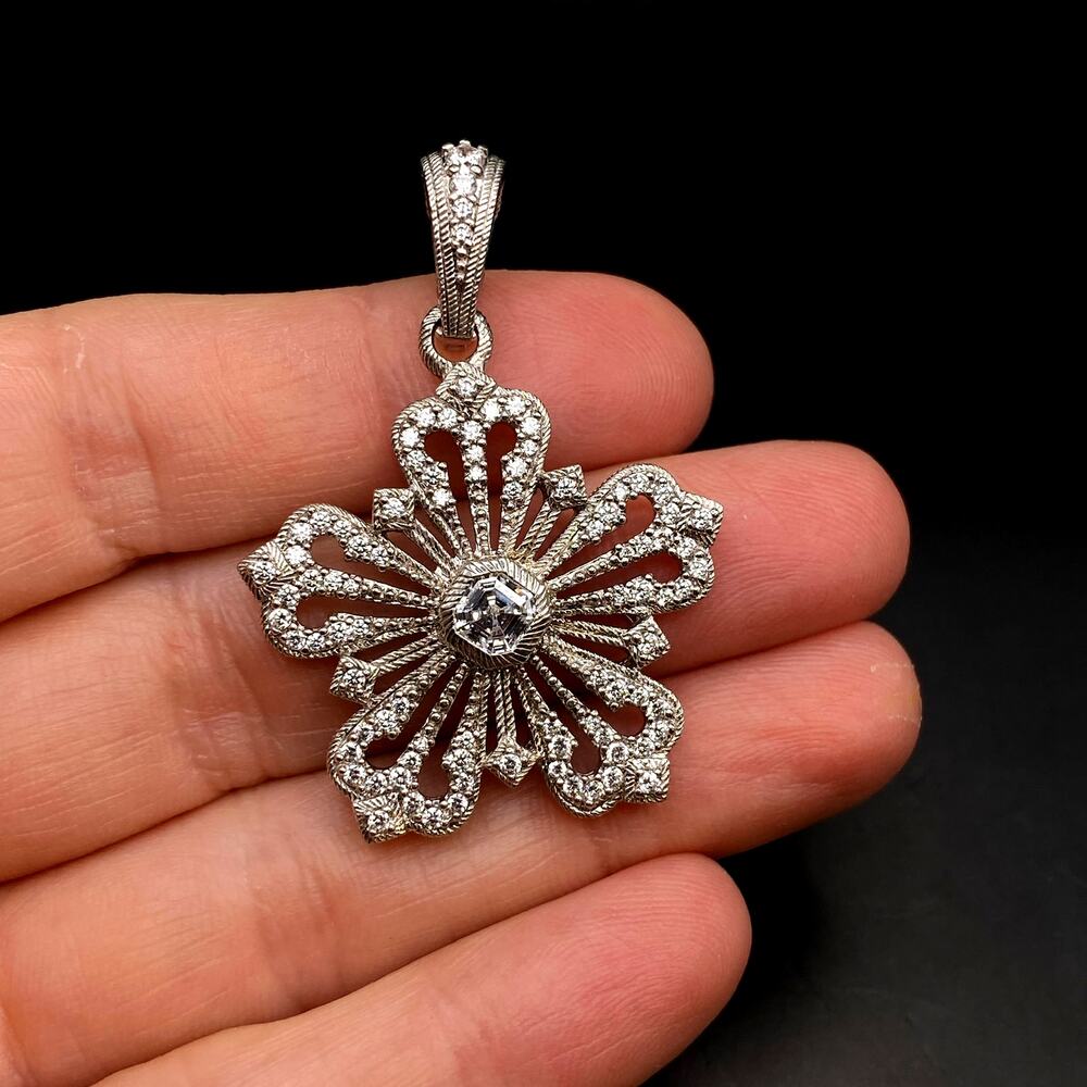 Retired JUDITH RIPKA Sterling Collection Charm Enhancer Snowflake Pendant NWOT